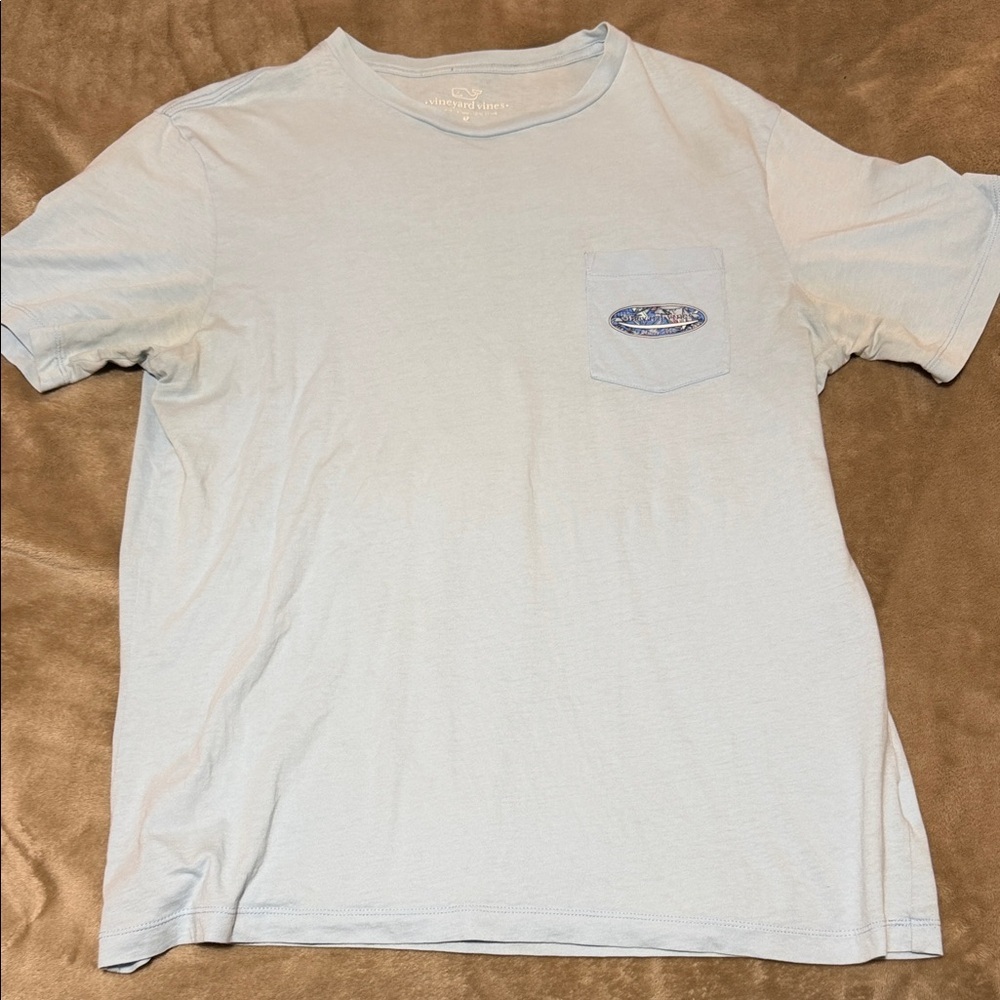 Vineyard Vines Light Blue Short Sleeve Pocket Tee